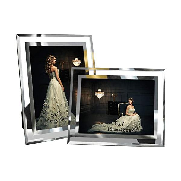 他サイト： フォトフレーム ガラス 2L判 クリア 縦横兼用 写真立て おしゃれ 記念日 誕生日 退職 お祝い ギフト プレゼントの商品画像