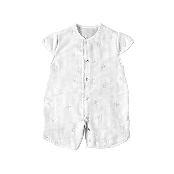 他サイト： 10mois(ディモワ) ふくふくガーゼ(6重ガーゼ) 2wayベビースリーパー 袖付き コットン100% ホワイト 着丈58cm 新生児~3歳の商品画像