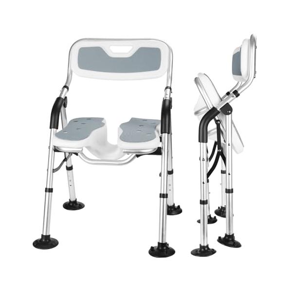 お風呂椅子 介護用 折りたたみ 介護 風呂 椅子 U型溝座面 耐荷重150kg