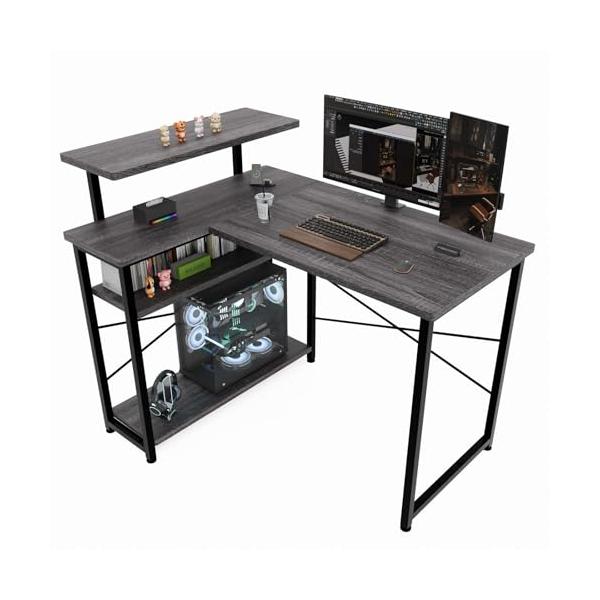 パソコンデスク、パソコンラック ZXD パソコンデスク L字 ゲーミングデスク 幅105 L字デスク pc