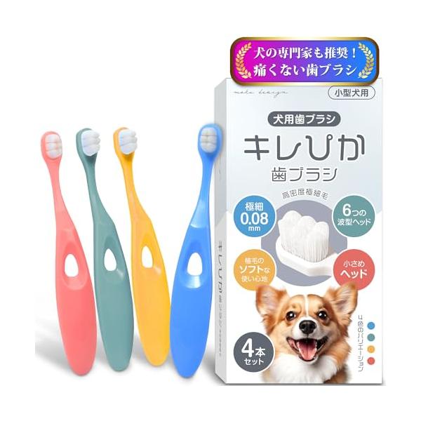 他サイト： 犬の専門家推奨 ｘ 10000本植毛が強力洗浄 犬 歯ブラシ 『キレぴか歯ブラシ』 柔らかく歯茎に優しい x 0.08mの商品画像