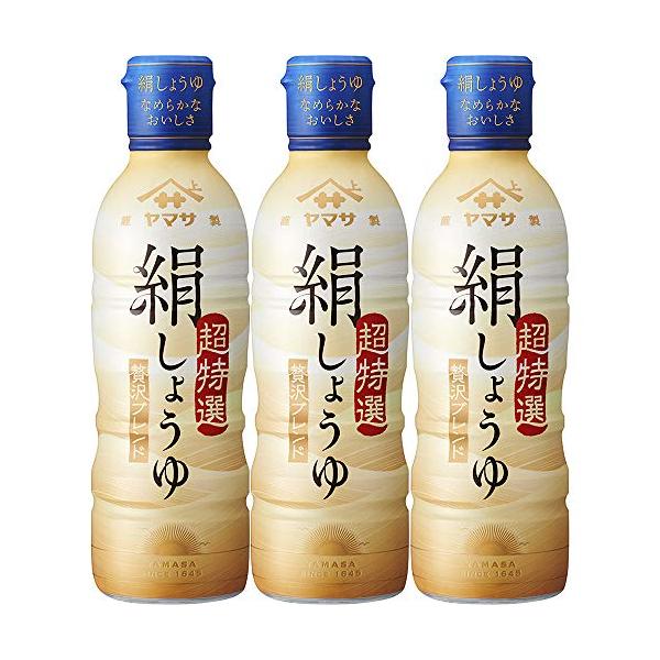 他サイト： ヤマサ 絹しょうゆ 450ml×3本 450ミリリットル (x 3)の商品画像