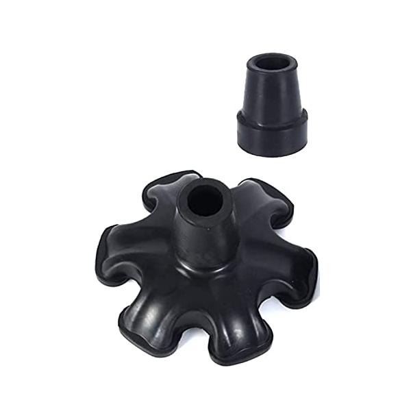 「Tierneys ティアニーズ］杖先 替えゴム 折り畳みスティック 用 滑り止め加工 ステッキ つえ 転倒防止 自立 穴径 19mm (6つ足+」▼4589870656242▼（商品説明）6つ足セットブラック/6つ足+1つ足/-・Size...