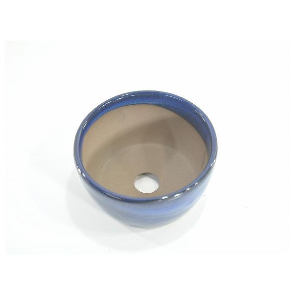 釉薬が全体に塗られているので、ツルツルしていて木や植物の花が映り込むでしょう。 【盆栽鉢】生子 丸 切立 3号 青濃いめの青色です。釉薬が全体に塗られているので、ツルツルしていて木や植物の花が映り込むでしょう。3号鉢なので、あまり場所はとり...