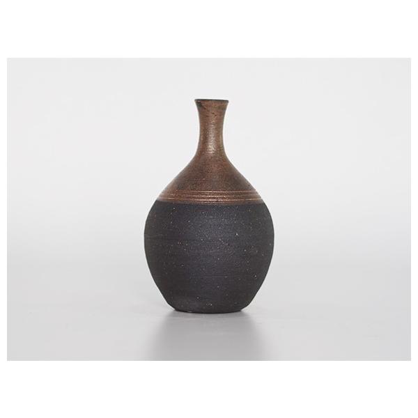 花瓶 一輪挿し 銀嶺つる首ミニ花入 フラワーベース 器 壺 陶器