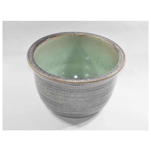 落ち着いた雰囲気の陶器鉢です。 [睡蓮鉢 めだか鉢］信楽焼 天目ひねり水鉢 11号サイズ落ち着いた雰囲気の陶器鉢です。シンプルなデザインが主役を邪魔せず引き立ててくれます。白とブルーが爽やかな印象なので涼を感じさせてくれます。ベランダ、玄関...