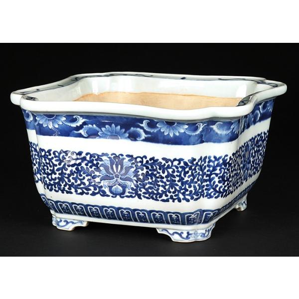 景徳鎮 粉彩四方童子図花鉢 多肉菖蒲盆栽 植木鉢 小品盆栽