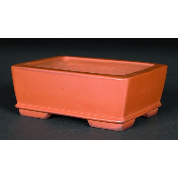 盆栽鉢 植木鉢 碧翠切立長方鉢 常滑 4号 11cm 朱泥 赤 小品 ミニ盆栽に