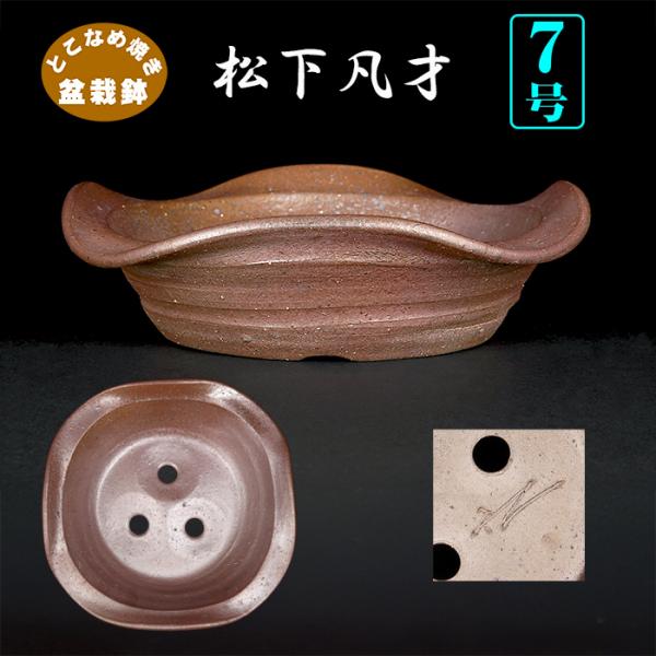 盆栽鉢 凡才外縁丸鉢 南蛮 常滑 7号 文人盆栽 文人木 寄せ植えに最適