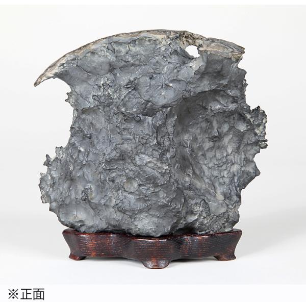 サイズ：間口15cm奥行11cm高14.5cm商品解説　安倍川に産する石で、一つの石の外側に芯から成る珍しいタイプの石です。この石も質の良い本体を包み込むような、上部に残る芯が見所と言えます。底もウブと思われ、天場を利かせた見付も見事です。...