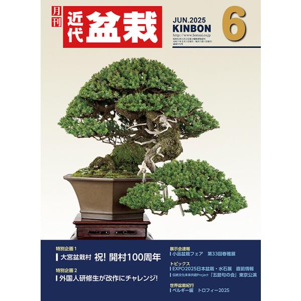 月刊「近代盆栽」2025年6月号　初心者からベテラン愛好家まで、見やすく内容充実の盆栽総合誌!! 盆栽 近盆 kinbon bonsai 月刊誌 趣味の雑誌 送料無料