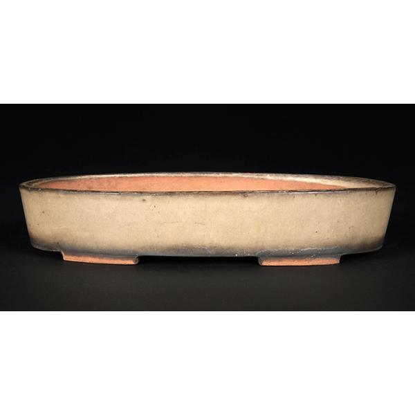 竜彩山水高脚楕円盆 盆栽鉢 植木鉢 小品盆栽鉢 大品盆栽鉢