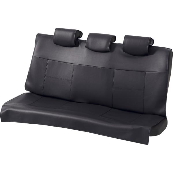 他サイト： シートカバー 軽自動車 レザー調フリーサイズ コンパクトカー 後席 グランドレザー リヤ席用 枕カバー 3枚付属 ブラック 黒の商品画像