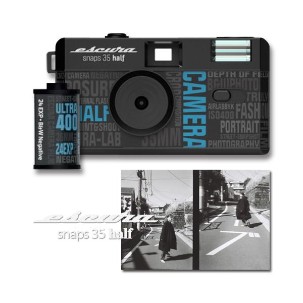 ESCURA snaps 35 HALF ハーフサイズカメラ 35mm 白黒フィルム 付属