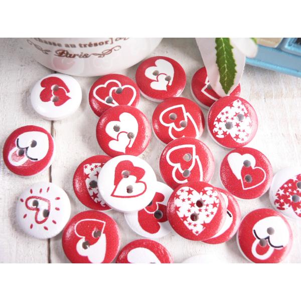 新品素材：ウッド【サイズ】直径 15mm★色柄のあるものは、アソートになりますので、柄はお選びいただけません。　お写真ない柄が入る場合もございます♪☆海外輸入品のため、色むら、プリントの不鮮明やズレ、ロットによる色味の違いなど多少作りが雑な...