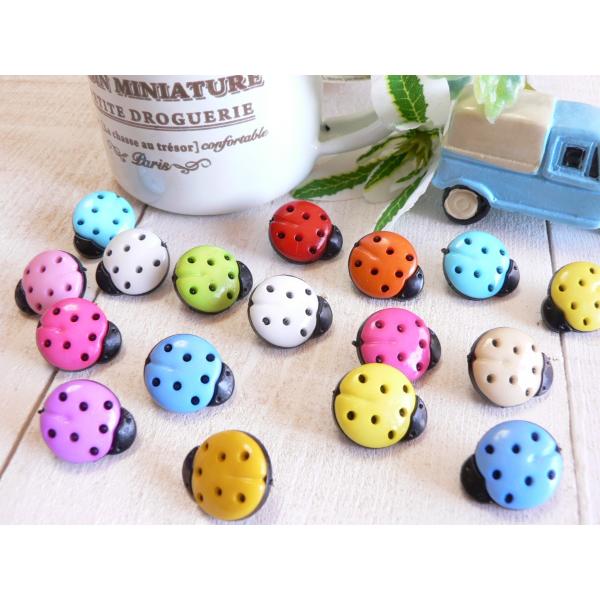 38-138くるみボタンヘアゴム てんとう虫 ハウス くるみボタン工房