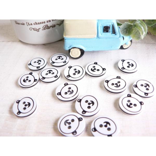 ボタン 手芸 パンダ　10個素材：プラスチック【サイズ】13mm☆海外輸入品のため、多少作りが雑な場合(色むら、バリ、個体差など）がございますのでご了承ください。