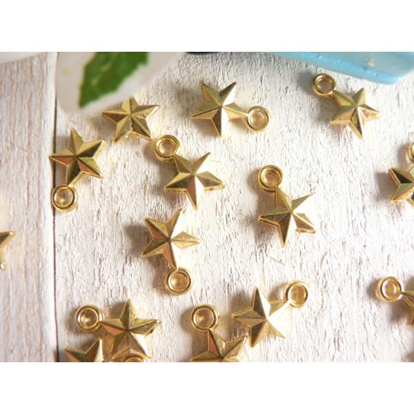 チャーム 星 20個入 ホシ スター 立体 金 手芸 パーツ ハンドメイド