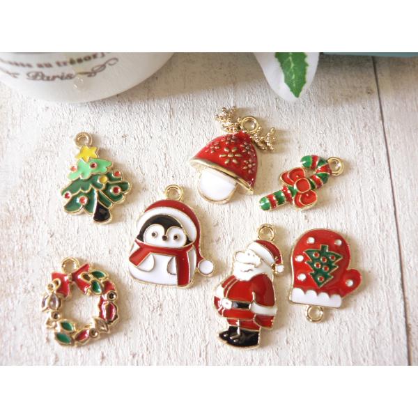 チャーム クリスマス 7個入 サンタクローズ クリスマスツリー