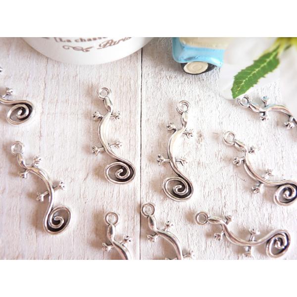 チャーム トカゲ 8個入 ゲッコー とかげ ペンダントヘッド #823