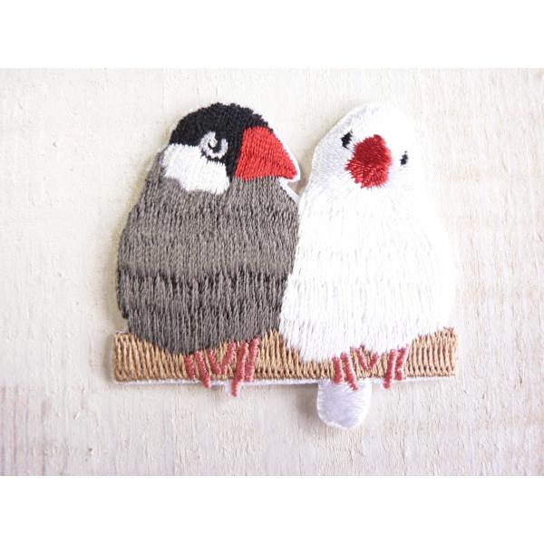 ぶんちょう 天ファスナー付きA4トートバッグ（文鳥ペア） - こねこのワルツ