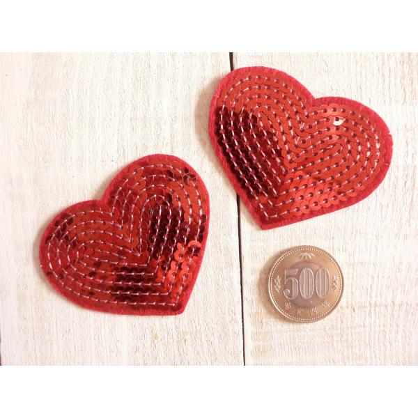 ばら売りあり　22枚セット アイロンワッペン スパンコール ハート ばら売りあり 22枚セット アイロンワッペン スパンコール ハート