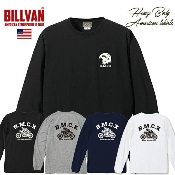 BILLVAN ビルバン B.M.C.X ヘビーウェイト バイカーズプリント ロングTシャツ ロンT 長袖 アメカジ