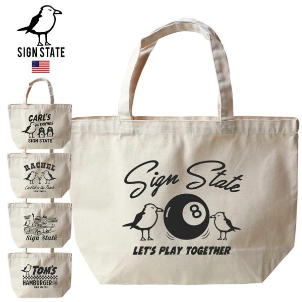 SIGN STATE サインステイト ヘビーキャンバス 肩掛けトートバッグ サインスート 帆布 218
