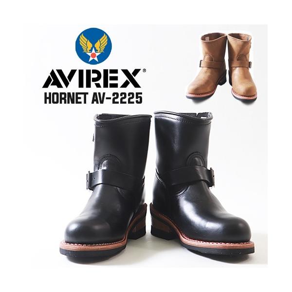 ブーツ AVIREX アヴィレックス HORNET 本革エンジニアブーツ AV2225 ワークブーツ メンズ アメカジ 送料無料