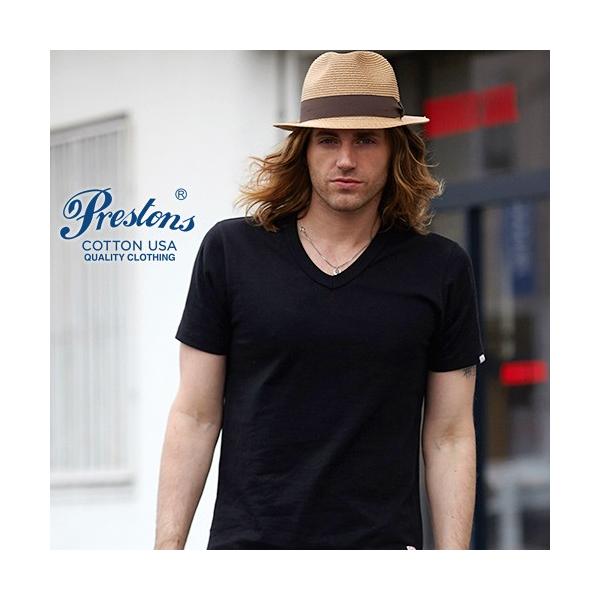Tシャツ PRESTONSヘビータフ COTTON USA VネックTシャツ 6カラー ユニセックス プレストンズ メンズ アメカジ