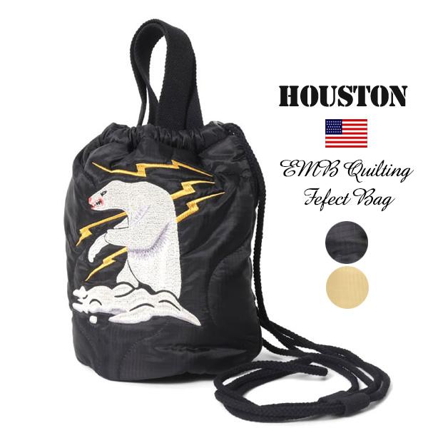 HOUSTON ヒューストン 6846 シロクマ ALASKA 刺繍キルティングエフェクトバッグ ショルダーバッグ 巾着