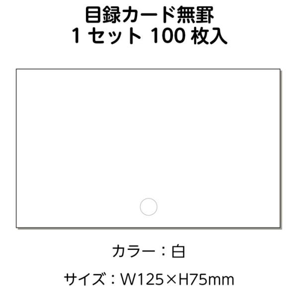 3889-0008)目録カード無罫 白 (100枚) 入数：1セット 図書受入・整理