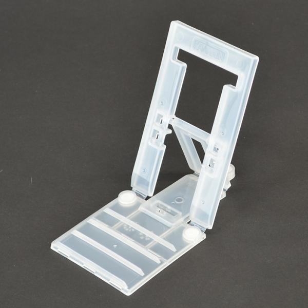 ミニ展示スタンド卓上の面展示に。文庫、新書、B6サイズ本の展示に最適です。・落下しにくい滑り止めゴム付き・折りたたみ式で展示傾斜を23段階に調節できます。・本が滑らないように溝が切ってあります。■サイズ：W76×D150×H119〜125m...