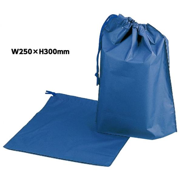 （7330-1034）ビニール製キンチャク袋　無地　ブルー　ノベルティ　学校用　図書館用　貸出用　ラッピング　バッグ　埼玉福祉会　巾着袋　SAIFUKU学校・図書館・企業や塾など、おまとめ注文承ります！