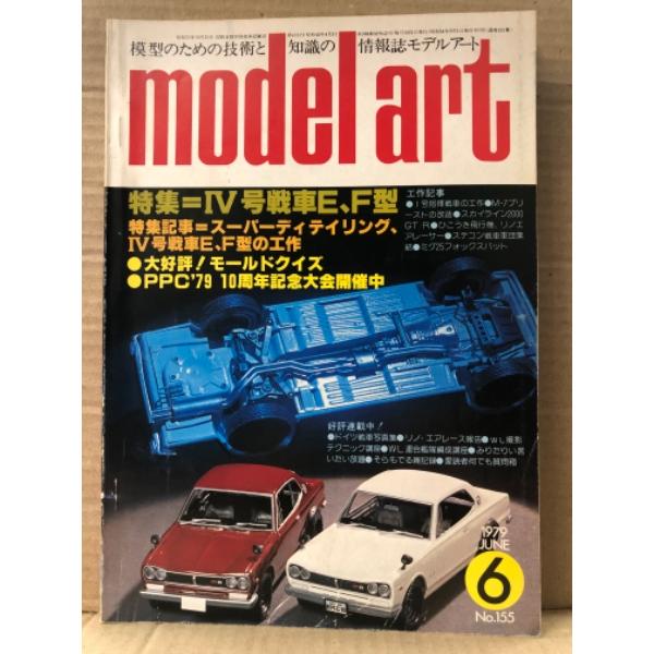 model art モデルアート 1979年6月 No.155 日本海軍 太平洋海戦絵史(カラー)/大改造後 航空母艦 赤城　両面ピンナップ付