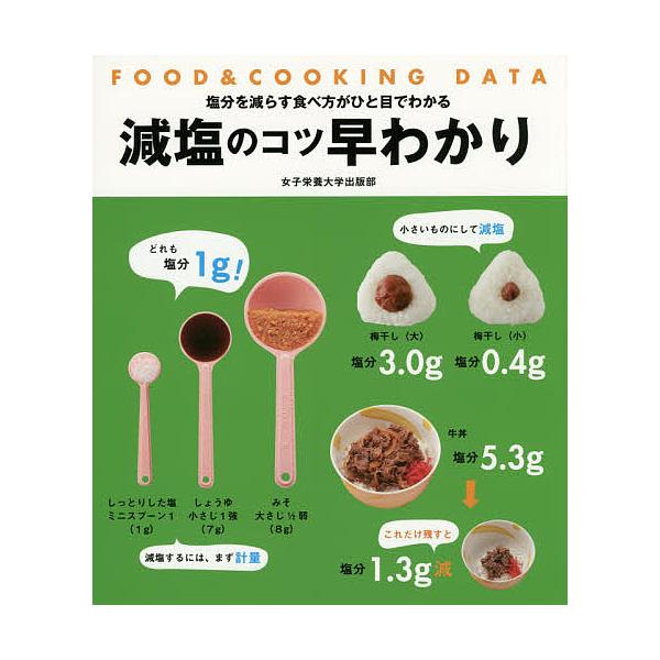 データ:牧野直子　データ:作成・指導松田康子　編:作成・指導女子栄養大学出版部出版社:女子栄養大学出版部発売日:2015年05月シリーズ名等:FOOD ＆ COOKING DATAキーワード:減塩のコツ早わかり塩分を減らす食べ方がひと目でわ...