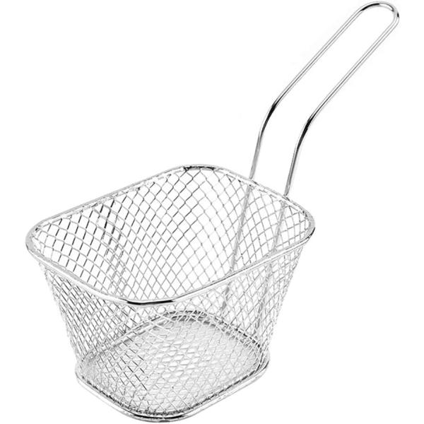 フライバスケットロット チップ ミニフライバスケット ステンレススチールフライヤーバスケットストレーナー サービング 食品プレゼンテーション
