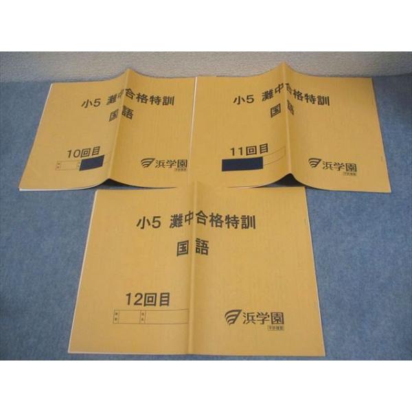 浜学園 小5 国語 灘中合格特訓 10〜12回目 2022 計3冊 010s2C
