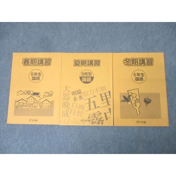 浜学園 5年生 夏期講習 冬期講習 テキストセット 浜学園 5年生 春期/夏期/冬期講習 国語 テキスト通年セット 2021 計3冊