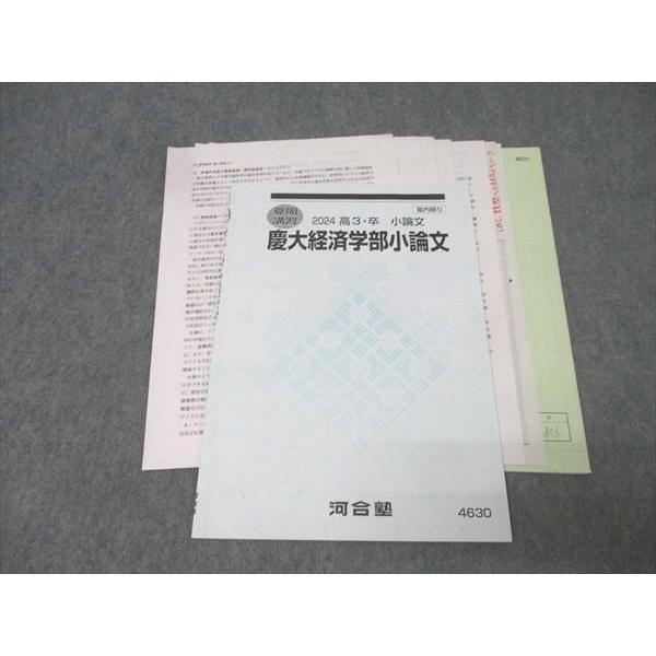 河合塾 慶應義塾大学 慶大経済学部小論文 テキスト 2024 夏期 005s0D