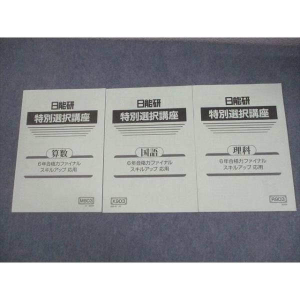 日能研 小6 特別選択講座 算数/国語/理科 6年合格力ファイナル スキル