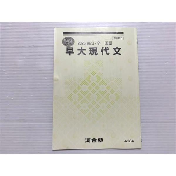 河合塾 早大現代文 2025 高3・卒 国語 冬期講習 005s0B