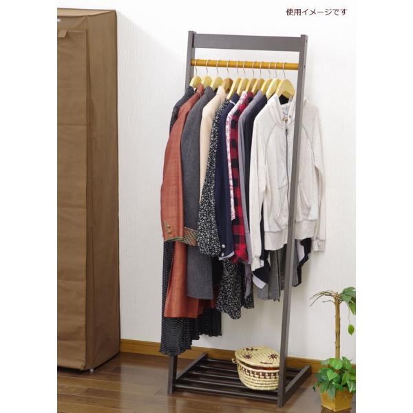 ハンガーラック L型天然木ハンガー 幅50 木製ハンガー 木製 棚付き 衣類 収納 洋服掛け コートハンガー コート掛け 木製コートハンガー