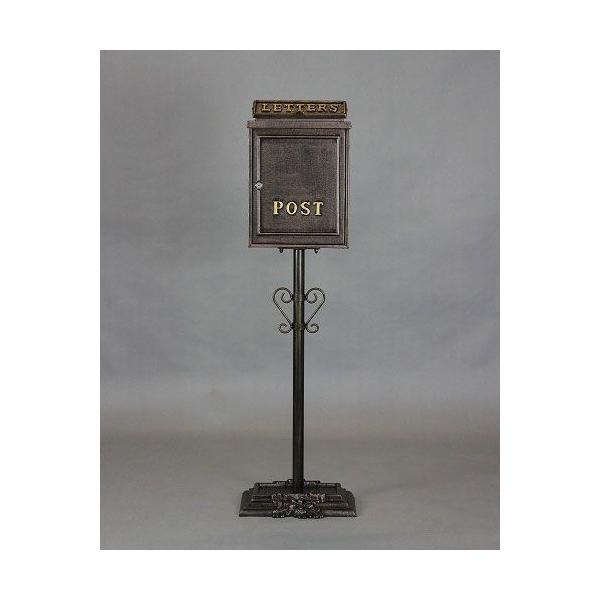 郵便受け スタンド スタンドポスト 国内最安値に挑戦 置き型ポスト かわいい 鍵付き鋳物ポストスタンド ピュアー ポスト 手紙入れ 郵便ポスト 無地 アンティーク 郵便