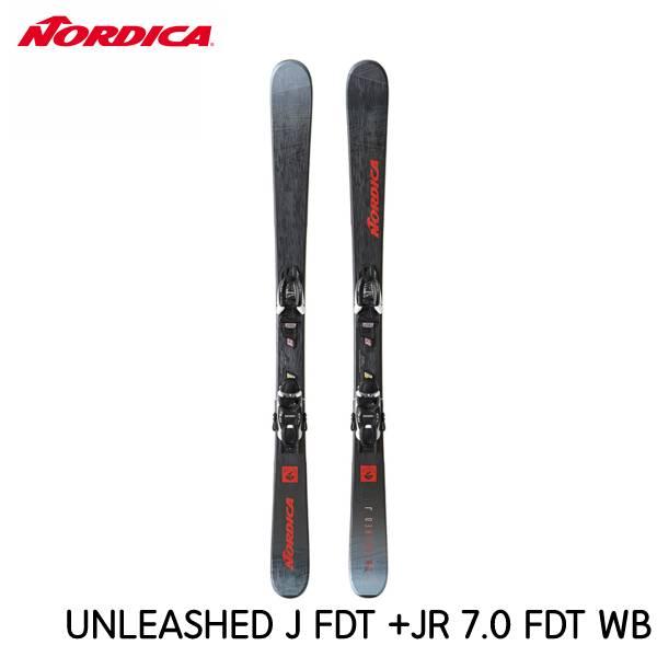 スキー 板 キッズ ジュニア ツインチップ 22-23 NORDICA ノルディカ こども用 UNLEASHED J FDT +JR 7.0 FDT  WB スキーセット 金具付き ビンディング