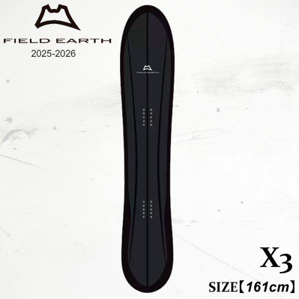 スノーボード フィールドアースfieldearth x3 フィールドアース エックス3 25-26 FIELD EARTH X3 MEDIUM BLACK 3D