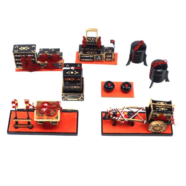 雛人形用道具セット 【12号 木目込7セット】 雛道具 小型ひな道具