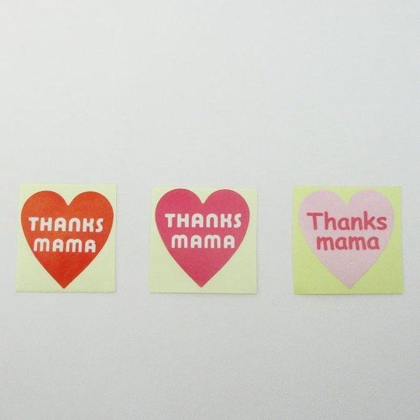 母の日シール【Thanks mama】【ハート形】 メッセージシール【10枚】母 