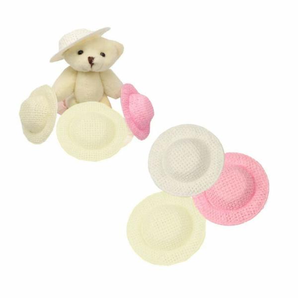 ドールハット【麦わら風帽子】　チャームドール　外径約5ｃｍ、内径約3ｃｍ【1個】チャーム帽子