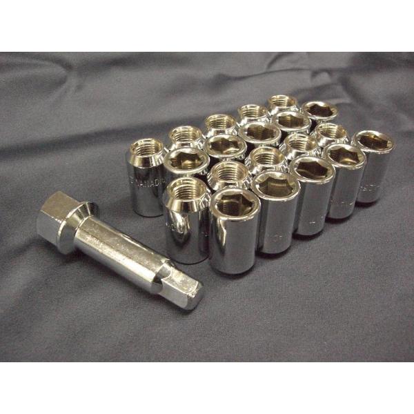内六角スチール製ホイールナット (60度テーパー座 全長33mm 外径19φ 12x1.25) メッキナット20個セット